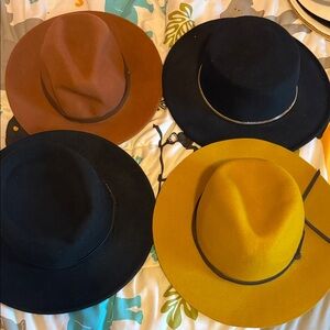 Stylish Women's Fedora Hat Collection - Black, Brown, Yellow
